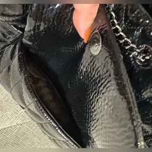 KARL LAGERFELD PARIS Women\'s Black Lafayette Quilted Patent Leather Backpack KARL LAGERFELD PARIS Women main image 3
